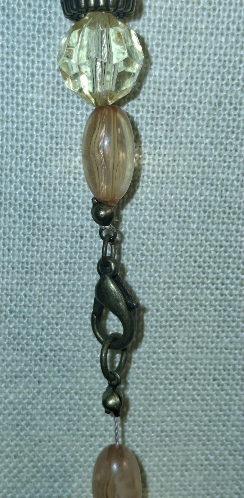 Vintage no brand pre-owned necklace..wood, metal, plastic/ acrylic beads
