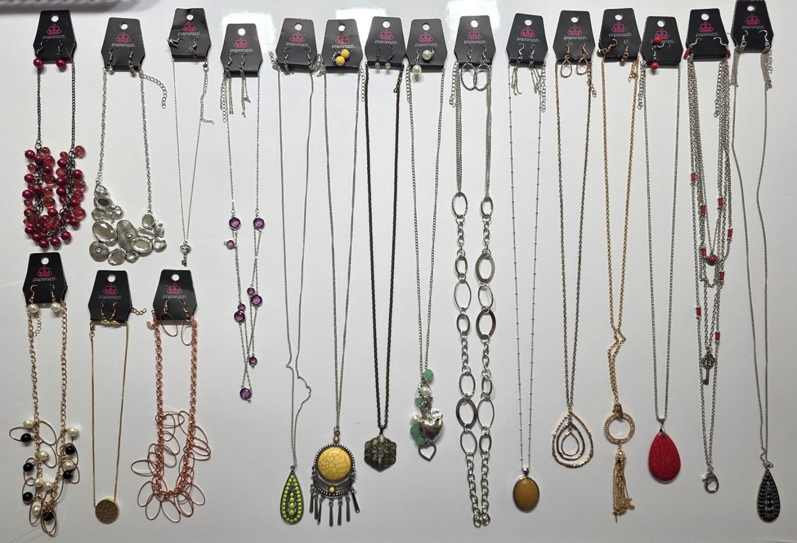 Paparazzi Women’s Necklace Lot of 18 New with Tags Variety of Styles and Colors