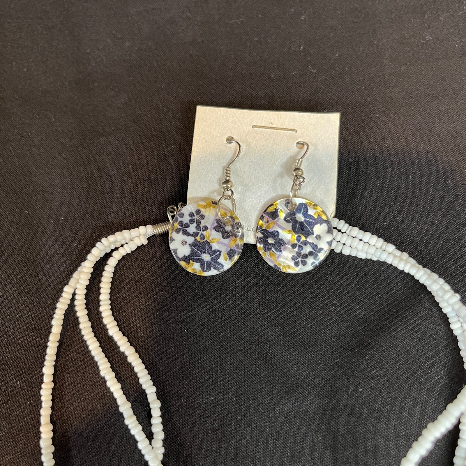 lead compliant floral necklace and earrings
