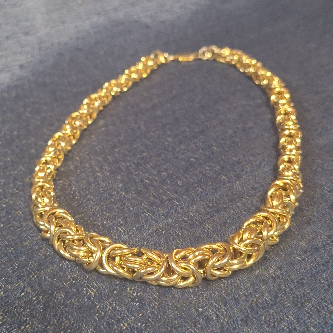 Byzantine Chain Necklace Metal Link Style Box Clasp No Stone 0 Gems