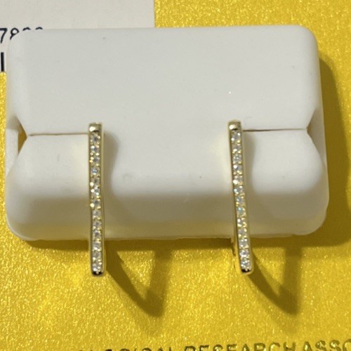 Moissanite 14kyg/925 Rectangular Earrings