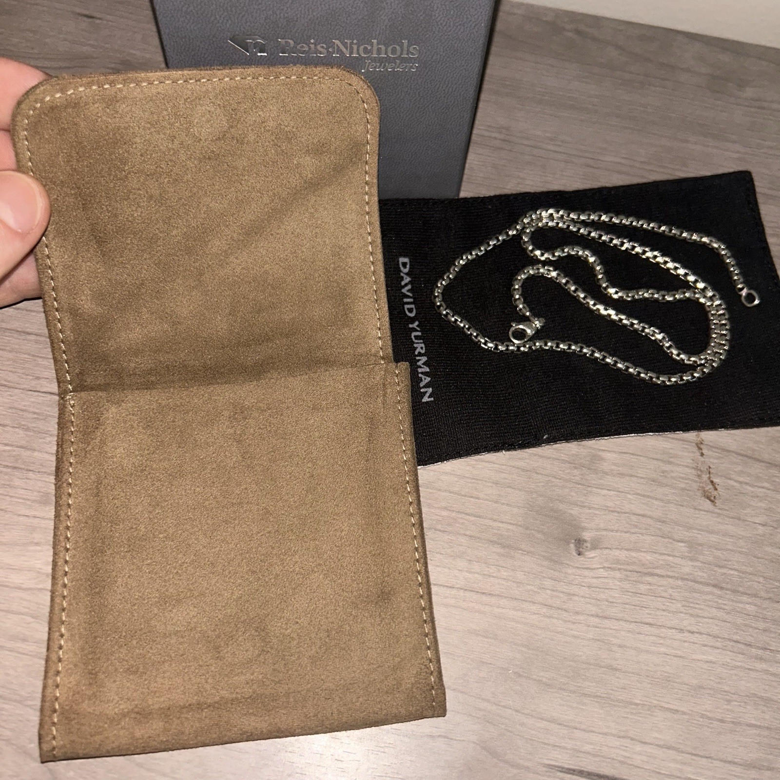 David Yurman Sterling Silver Box Chain Necklace 22” 3.6mm CH0100MSS22 w Pouch
