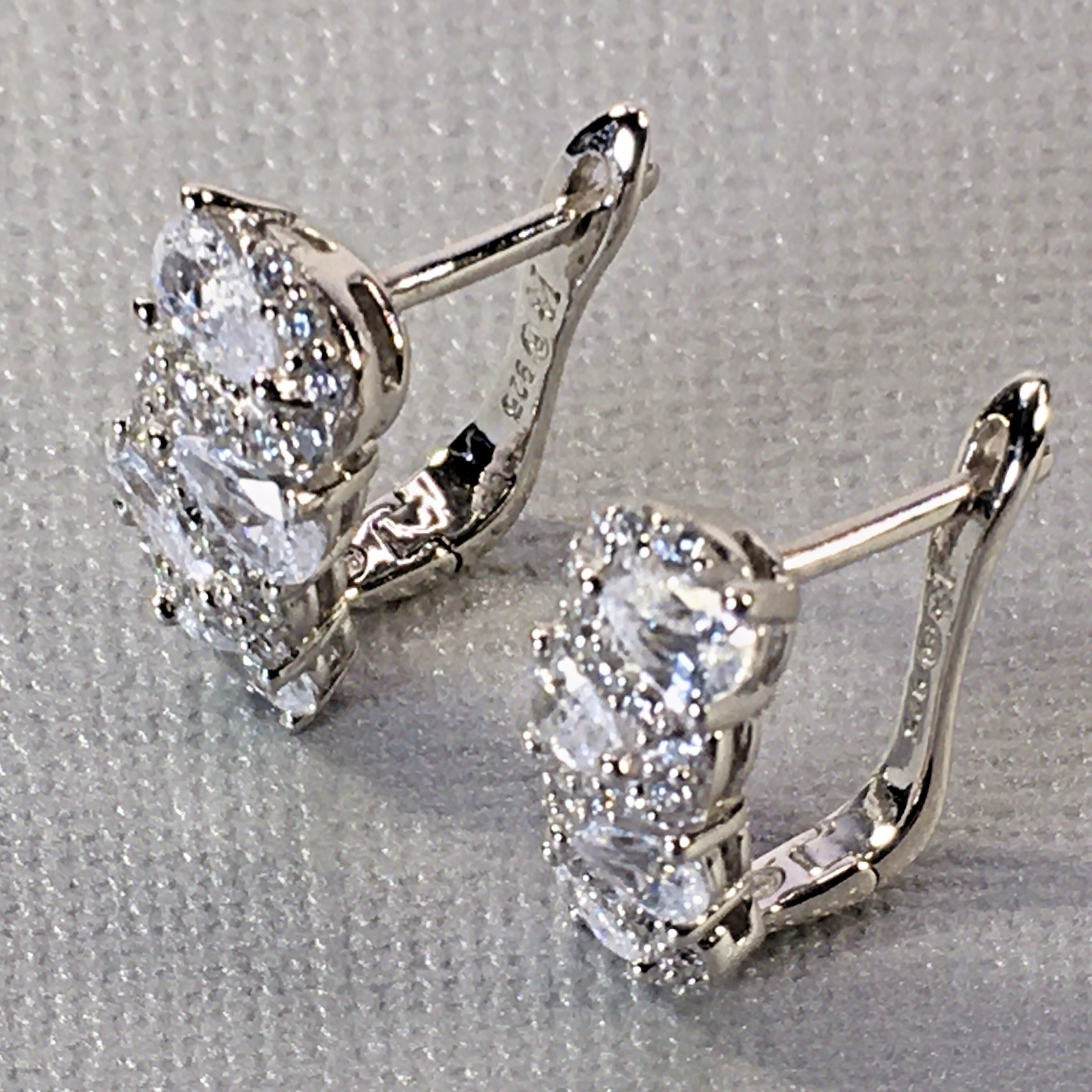 925 Sterling Silver And Cubic Zirconia Huggy Hoop Earrings With English Lock