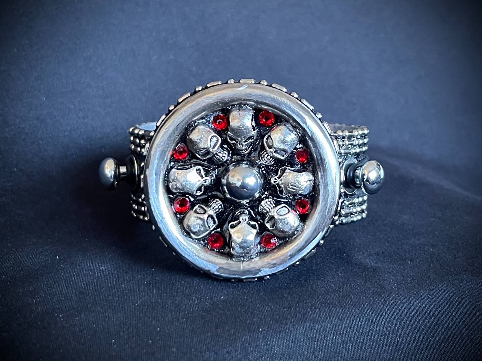 SwitchCore Industrial Leather Cuff Astral Compass & Bone Circle OOAK