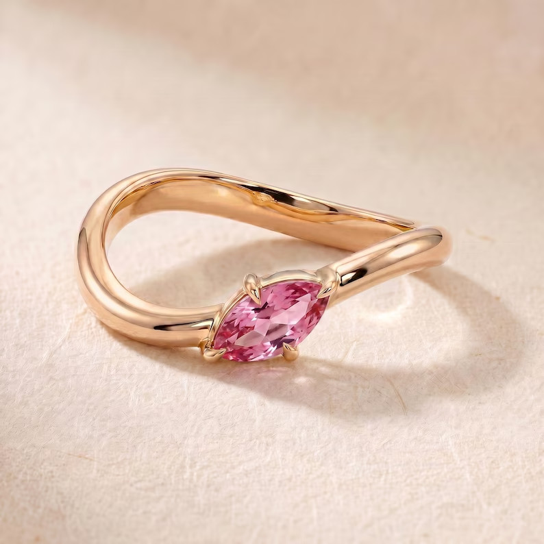 1.80 ct Marquise Cut Simulated Sapphire Solitary Band Ring 14k Yellow Gold Over