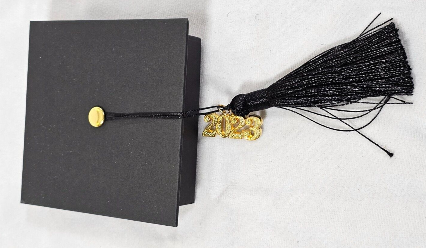 Gold-Plated 925 Sterling Silver Compass 2023 Graduation Necklace 17.7 in + 2
