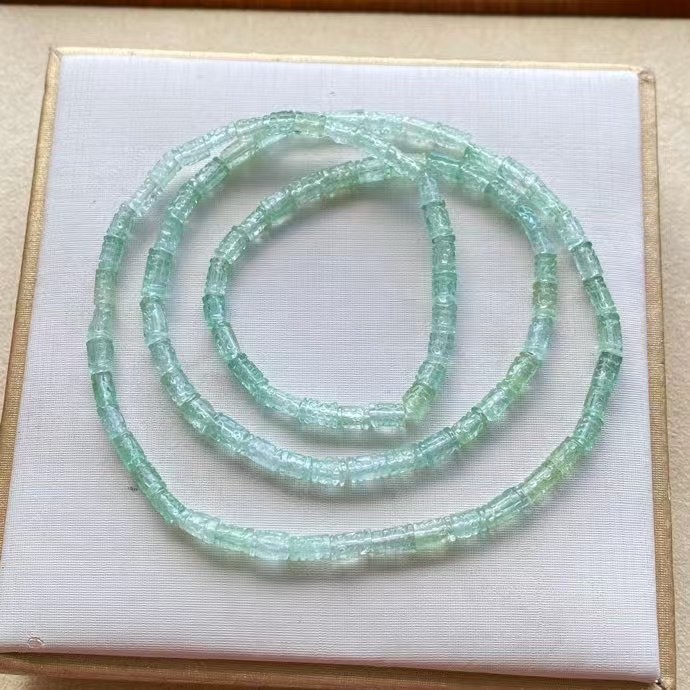 4.5*3mm Natural Green Tourmaline Crystal Quartz Beads Bracelet AAAA