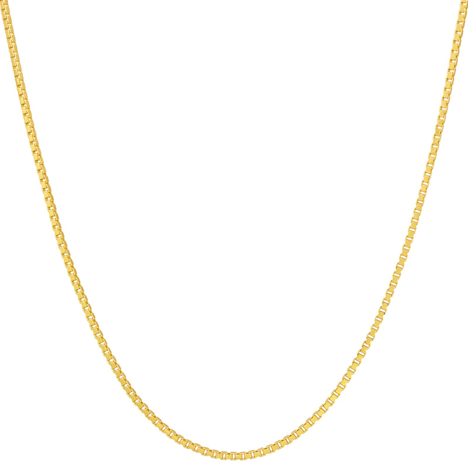 1.4mm Box Chain Necklace for Men & Women – 24k Real Gold Plated Jewelry