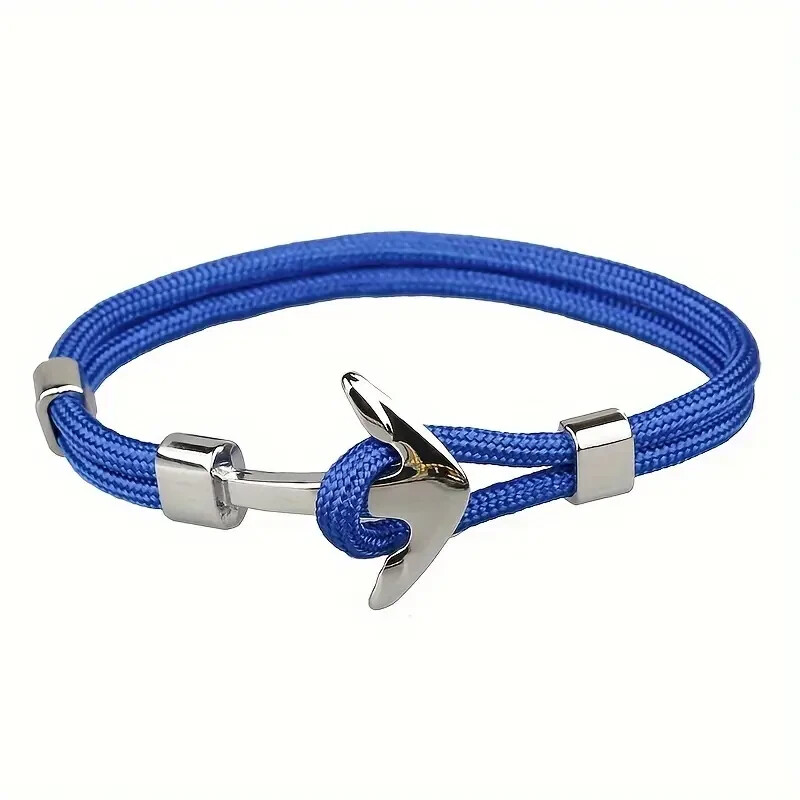 Ships Anchor Unisex Nylon Milan Cord Nylon Rope Wrap Bracelet – NEW