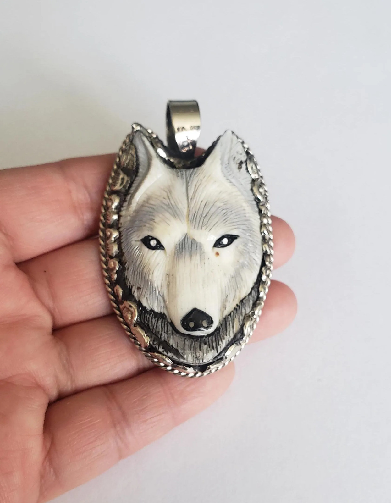 Hand carved pendant, Tibetan Silver, Nepalese (P-12)