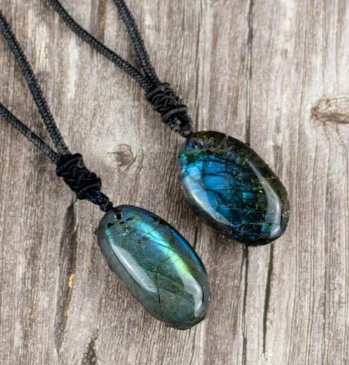Natural Labradorite Stone Pendant Necklace Healing Reiki Amulet Necklace Gift