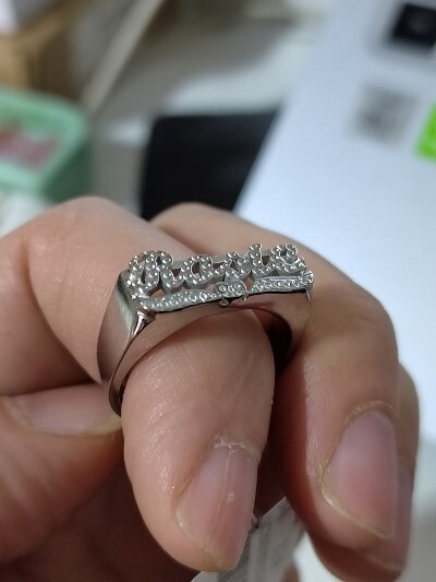 Customized Name Ring Heart Jewelry Handcrafted Stainless Steel Metal Gold Silver