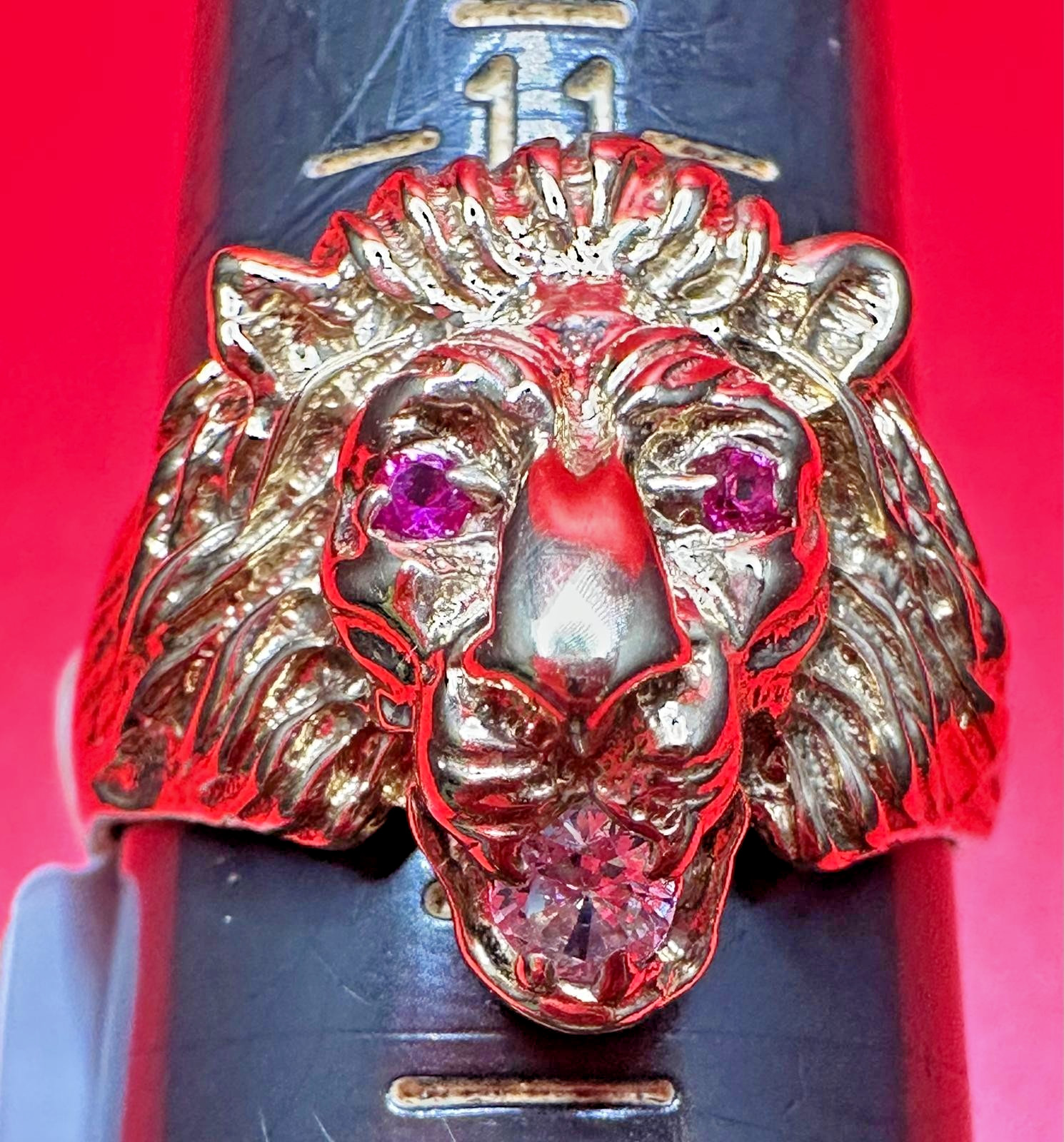 10K Yellow Gold Lion Head Ring
