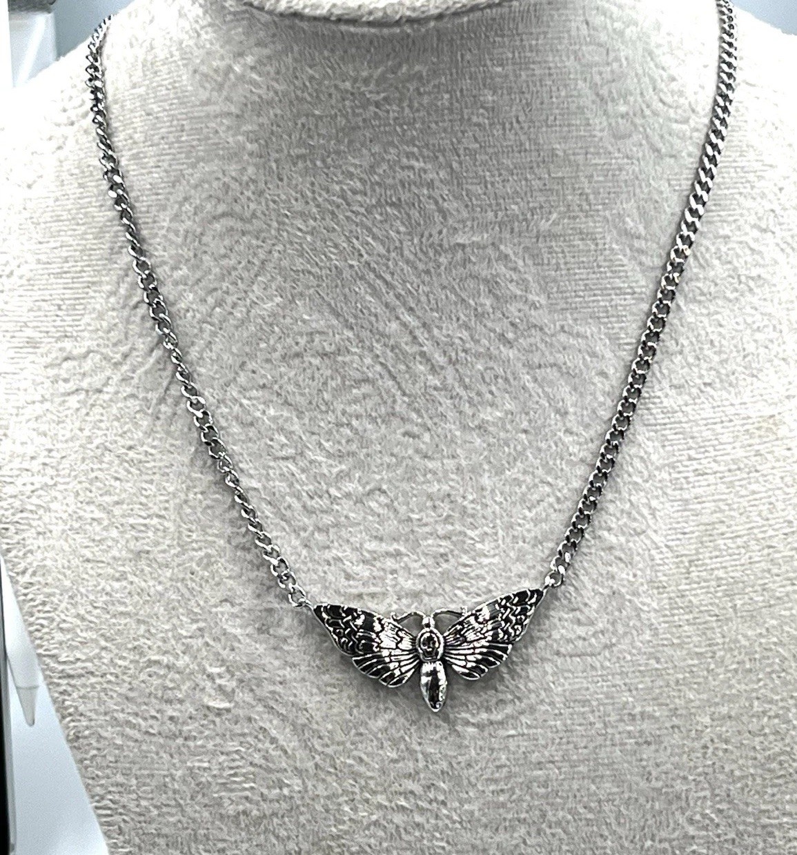 Spooky Gothic Butterfly Moth Creature Necklace