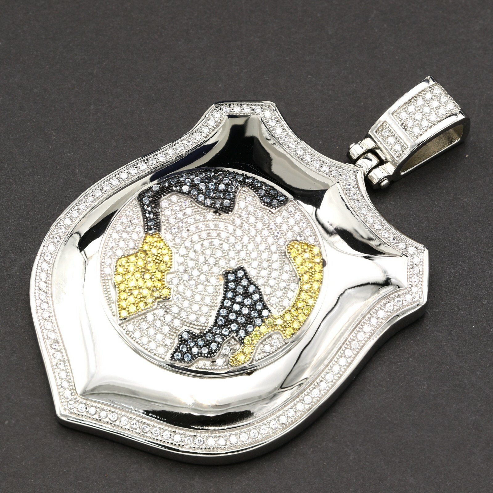 Stainless Steel Shield Shape with Earth Pendant