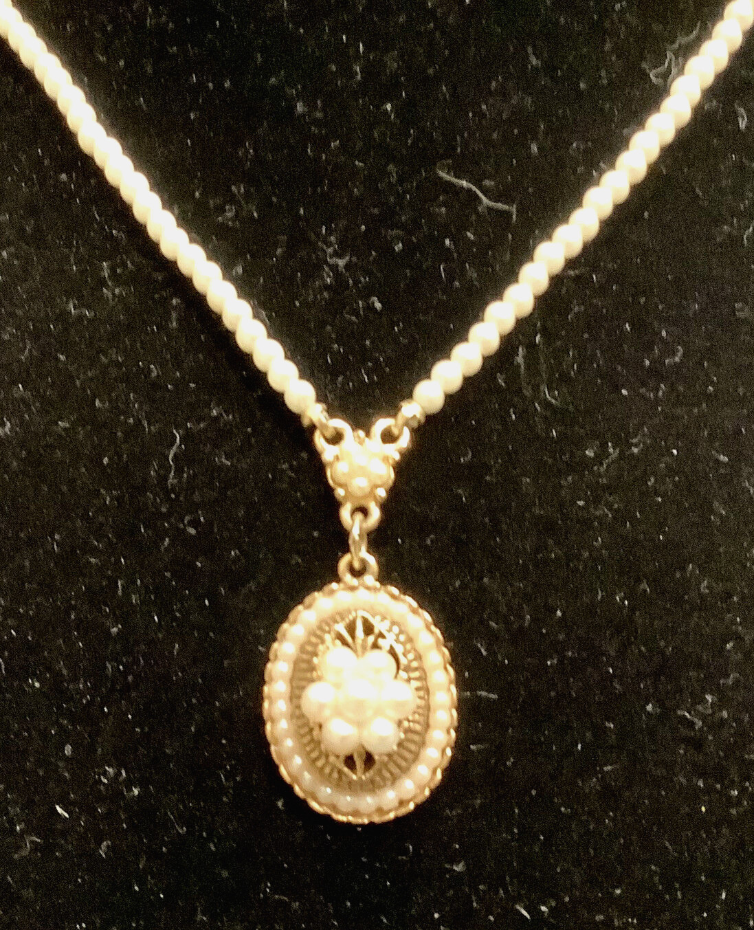 Designer 1928 signed Faux PEARL LAVALIERE Style Necklace 20 inch