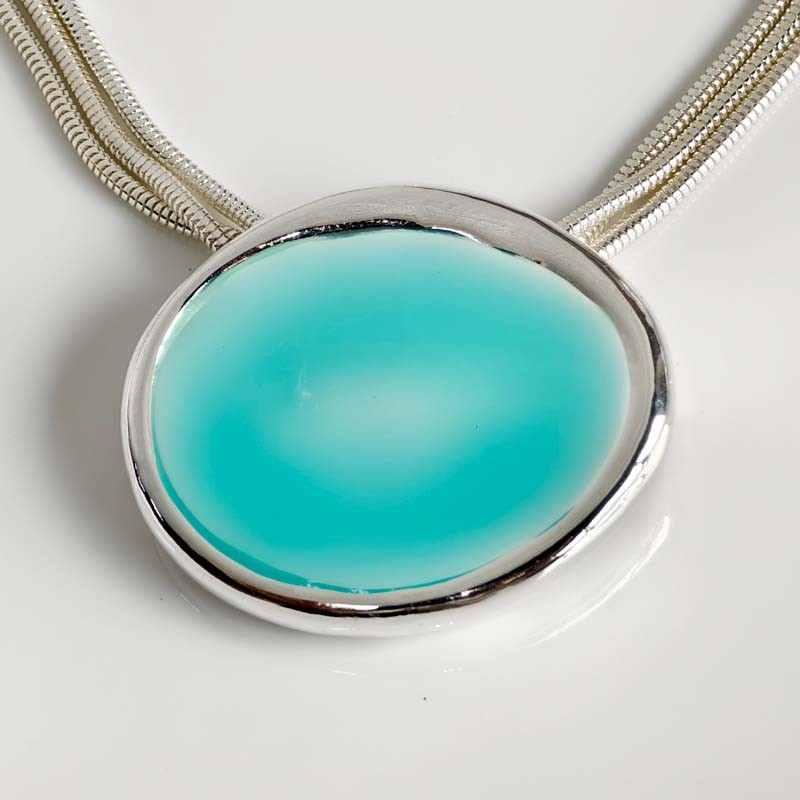 New 16″ Chicos Statement Oval Pendant Necklace Chic Women Party Vacation Jewelry