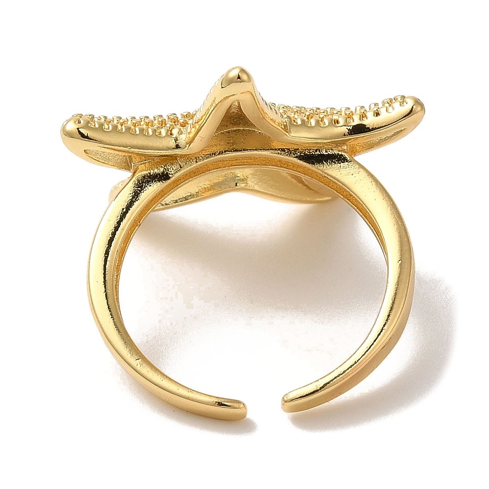 Cuff Ring 18K Gold Plated Starfish Adjustable Women Ocean R179
