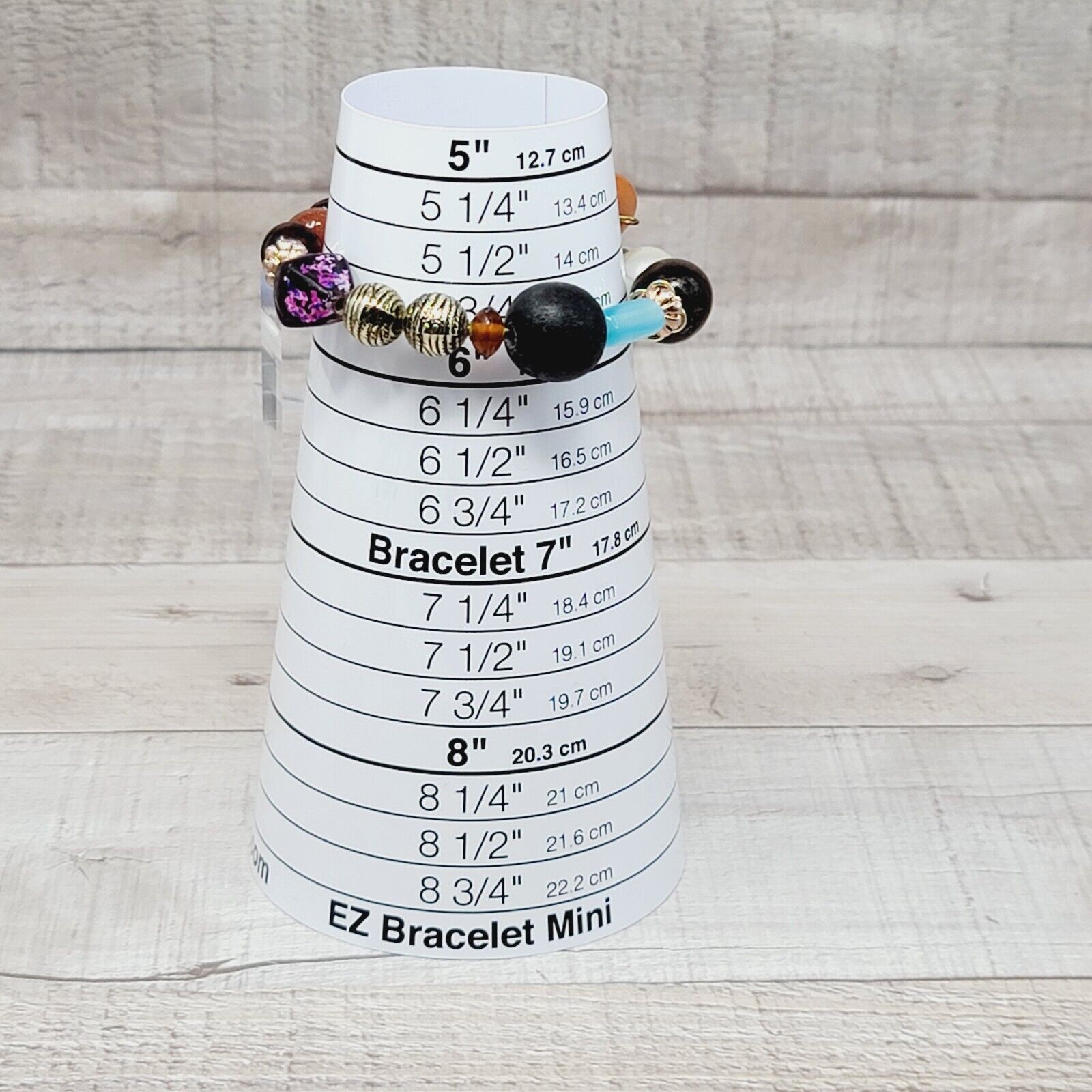 Memory Wire Bracelet Natural Stone Wood Acrylic Glass Beads Multi Color 6″ to 8″