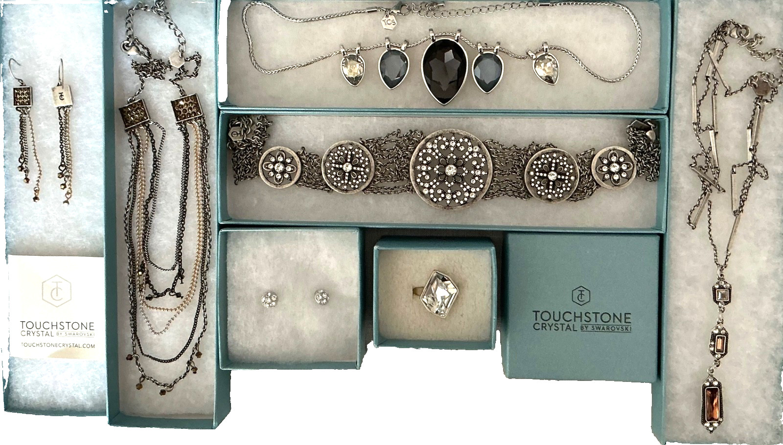 TOUCHSTONE CRYSTAL Jewelry by SWAROVSKI – Lot of 6 “TCS” Jewelry NEW IN BOX