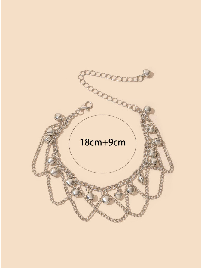 Gold Layered Chain Anklet Bell Charm Beach Party Women’s Fashion Jewelry