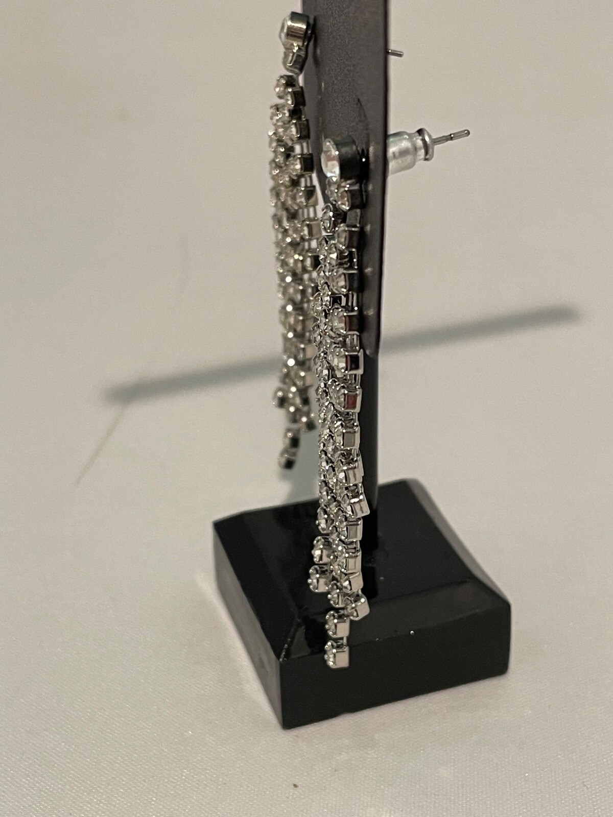 Silver Drop Crystal Earrings by Banana Republic Silver Earrings New With Tags