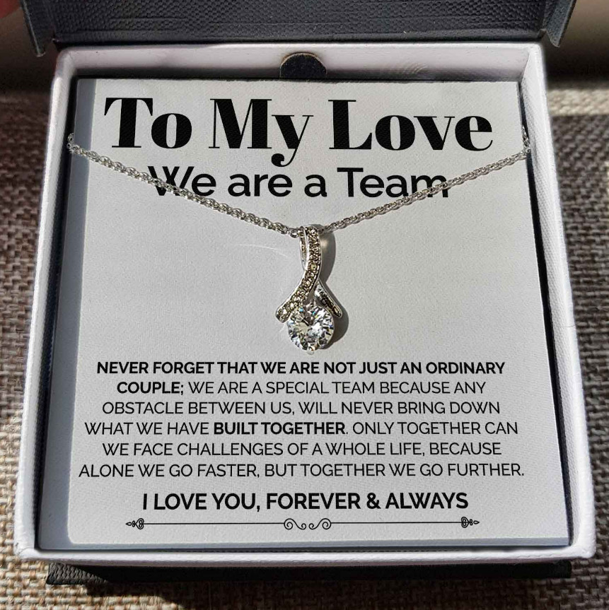 To My wife ribbon Necklace Meaningful Gift From husband birthday anniversary