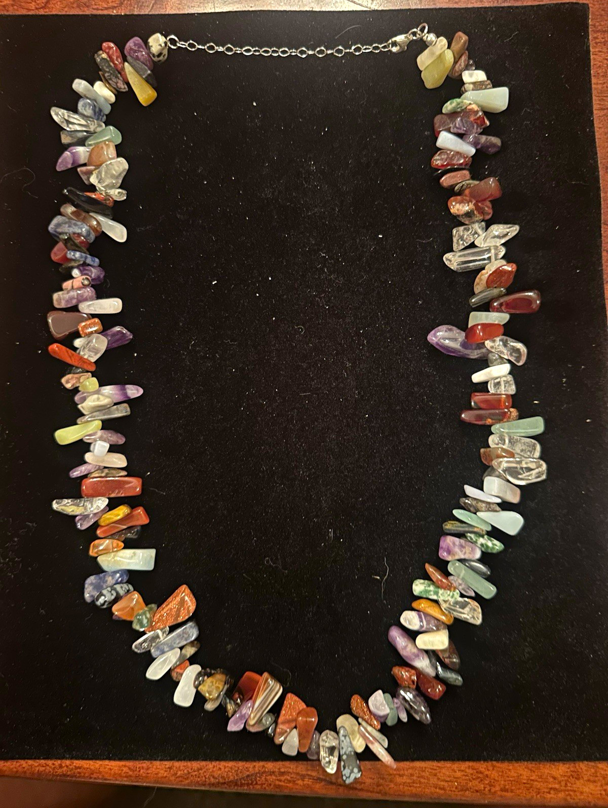Multicolor Assorted Gemstone Chip Beaded Necklace Bohemian Adjustable Lobster