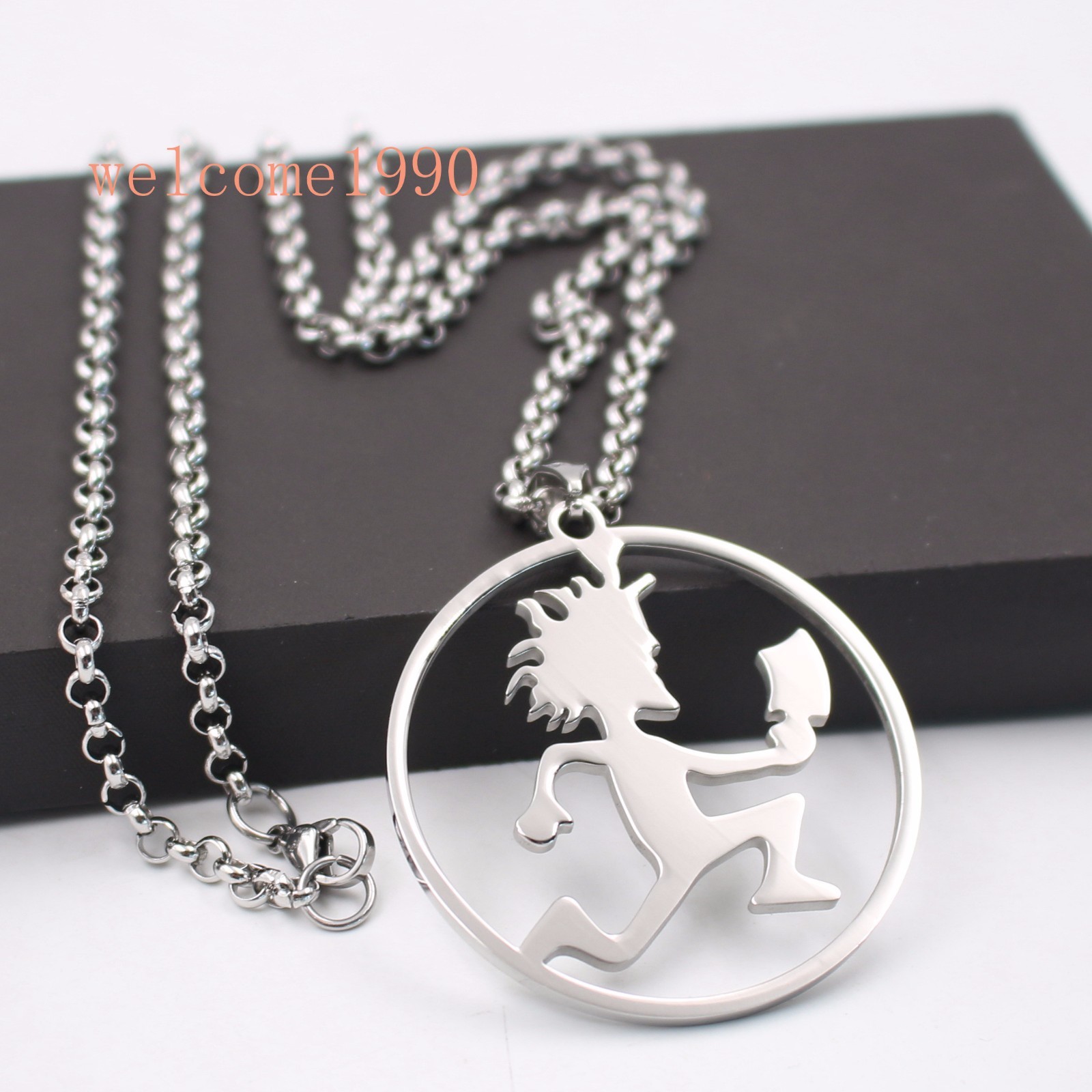 18-32” ICP Round Hatchet man Pendant Stainless Steel Chain Necklace Mens Gifts