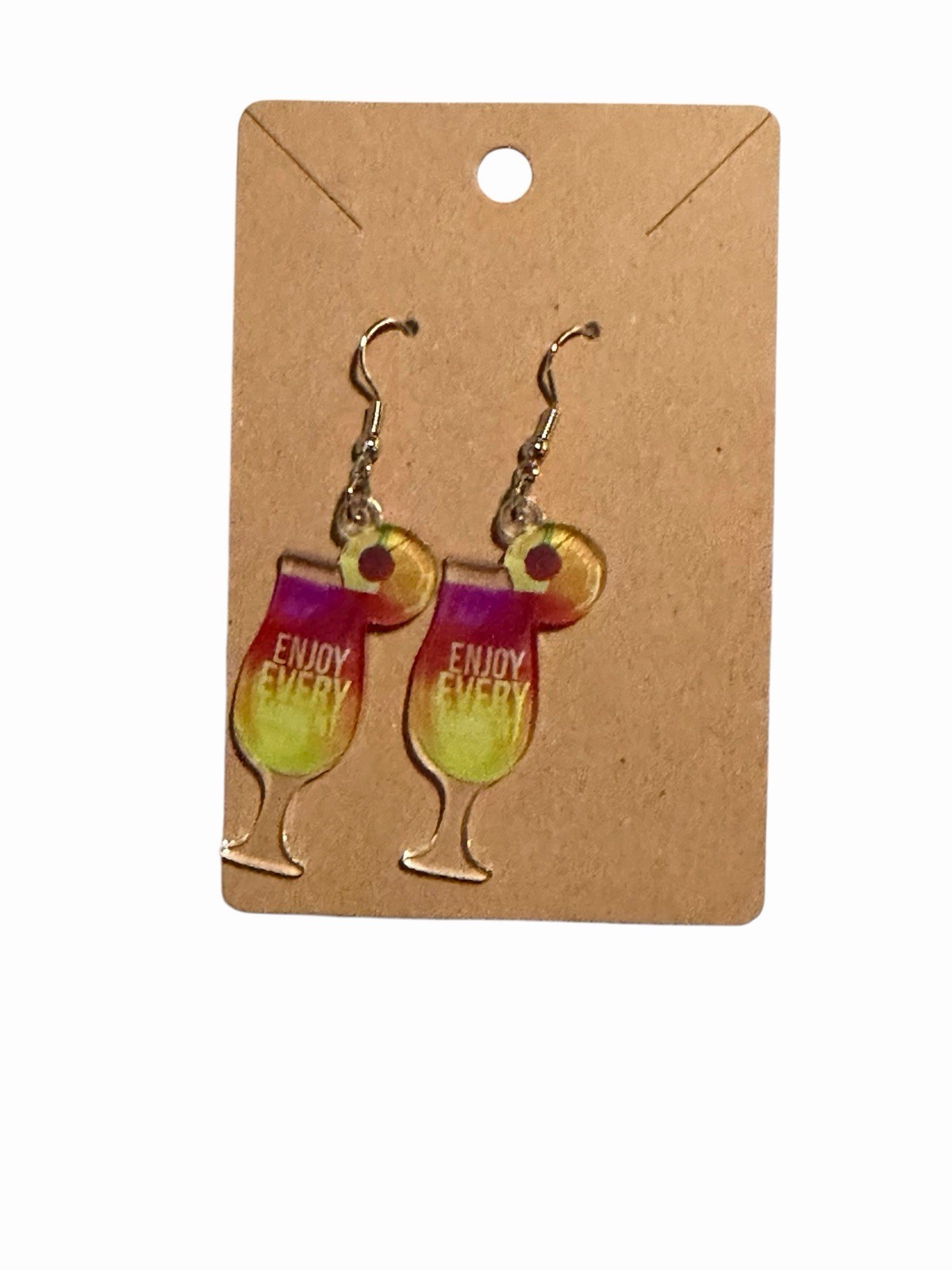 New Novelty Fashion Earrings adult drink in tropical glass cup