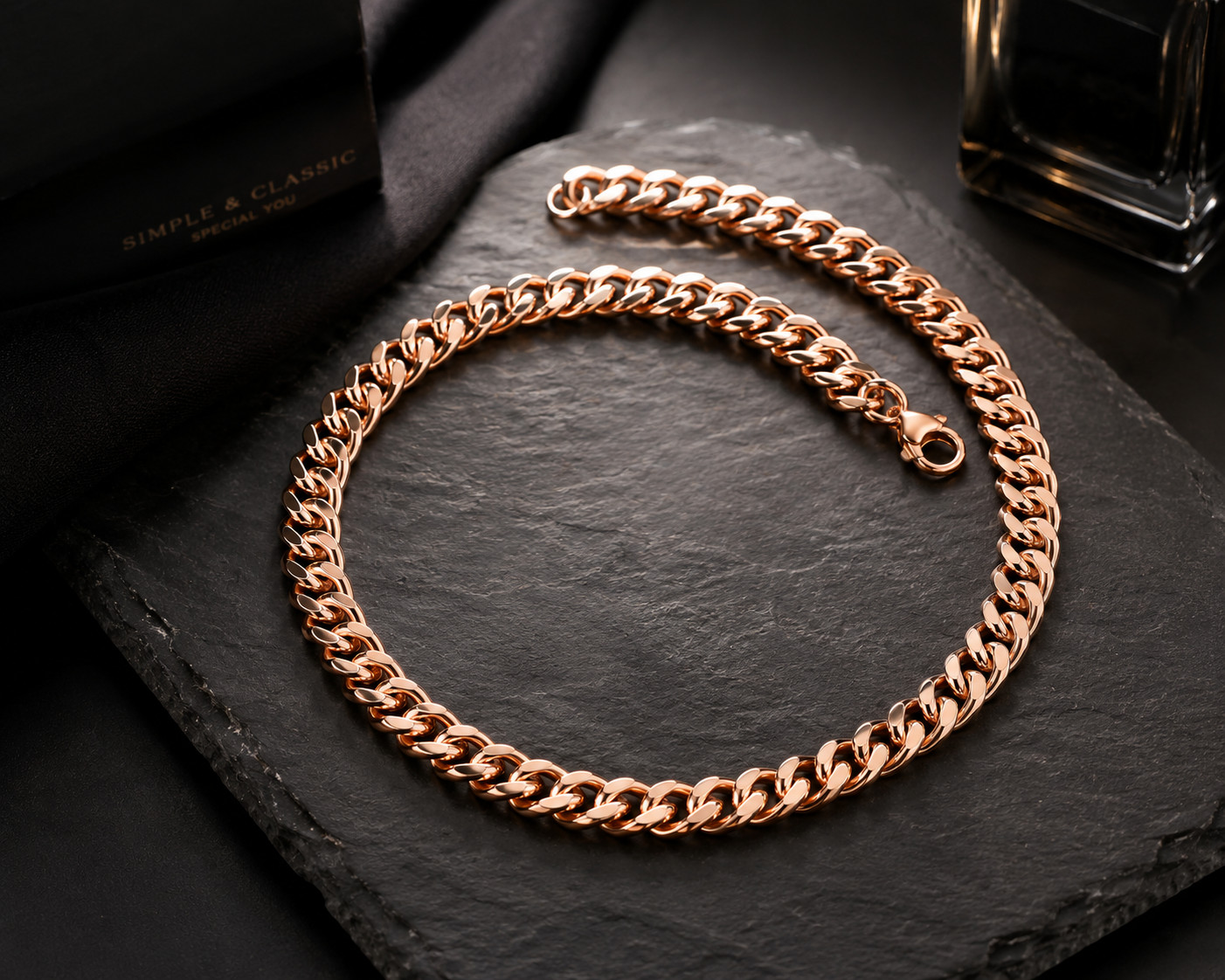 Pure Solid Copper Cuban Chain Necklace Curb Link Rider Arthritis 24″ Necklace