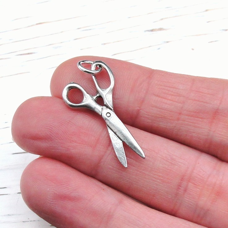 Silver SCISSORS Hairdresser Salon Beauty CHARM PENDANT