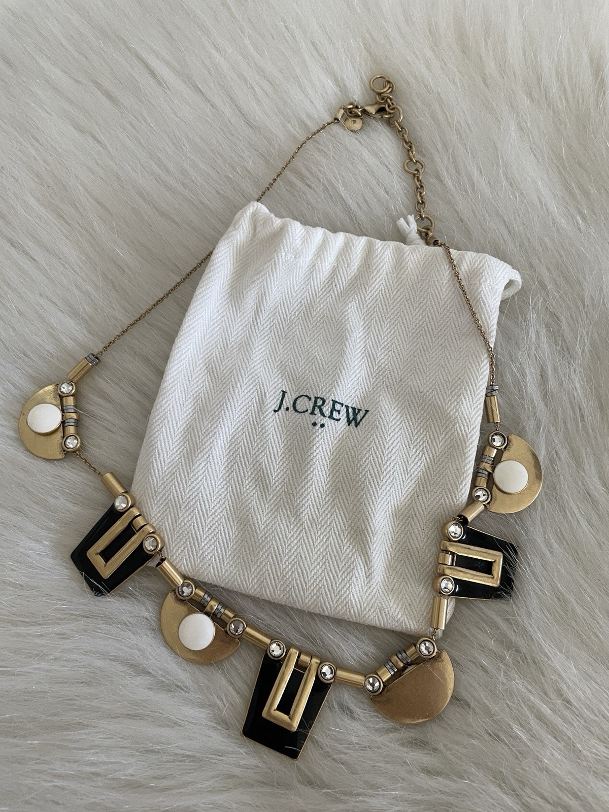 J. Crew Bib Charm Necklace Gold Plated 18”-20” Costume Special Occasion