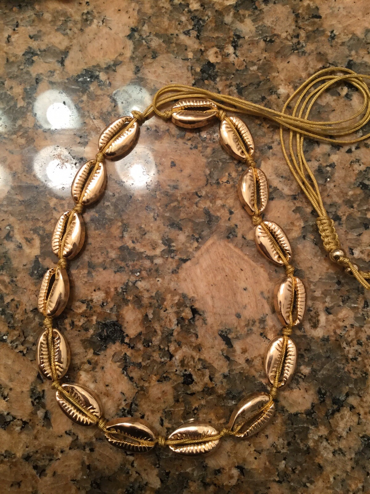 Metal Cowrie PUKA SHELL necklace GOLD SeaSHELL Bohemian