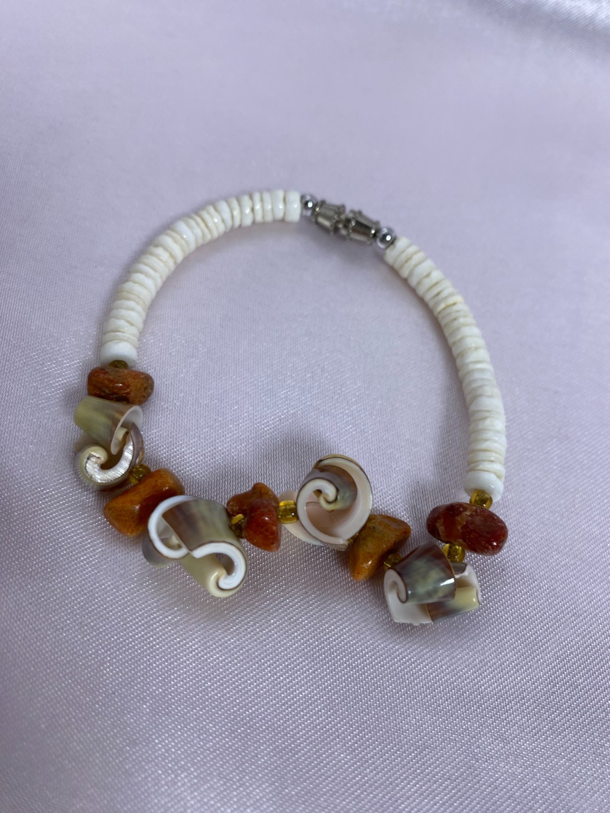 Authentic Hawaiian Curly Shell Bracelet – Beach Surfer Style Natural Seashells