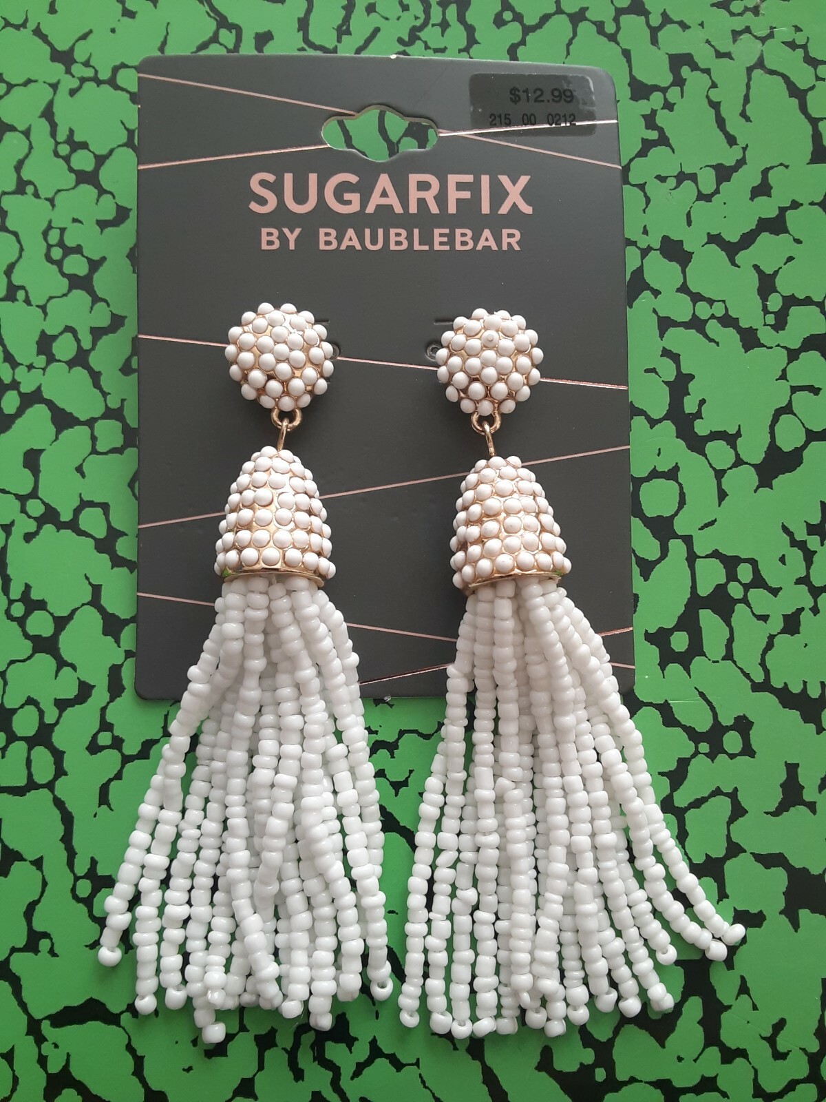 Authentic Sugarfix by Baublebar Beaded Tassel Earrings – New – WHITE