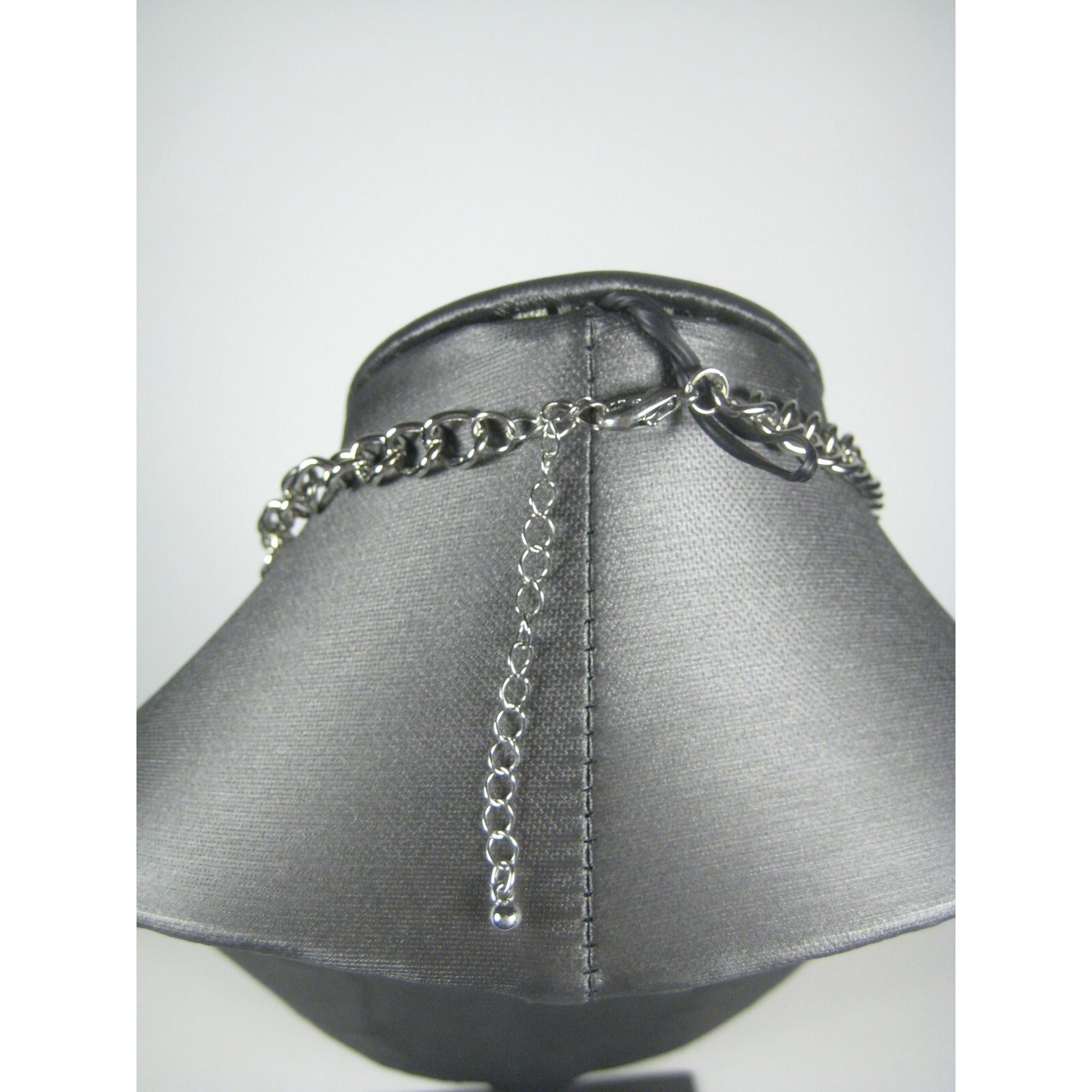 Silvertone Chain Charm Necklace 18 Inch Festival Statement Party Round Disc