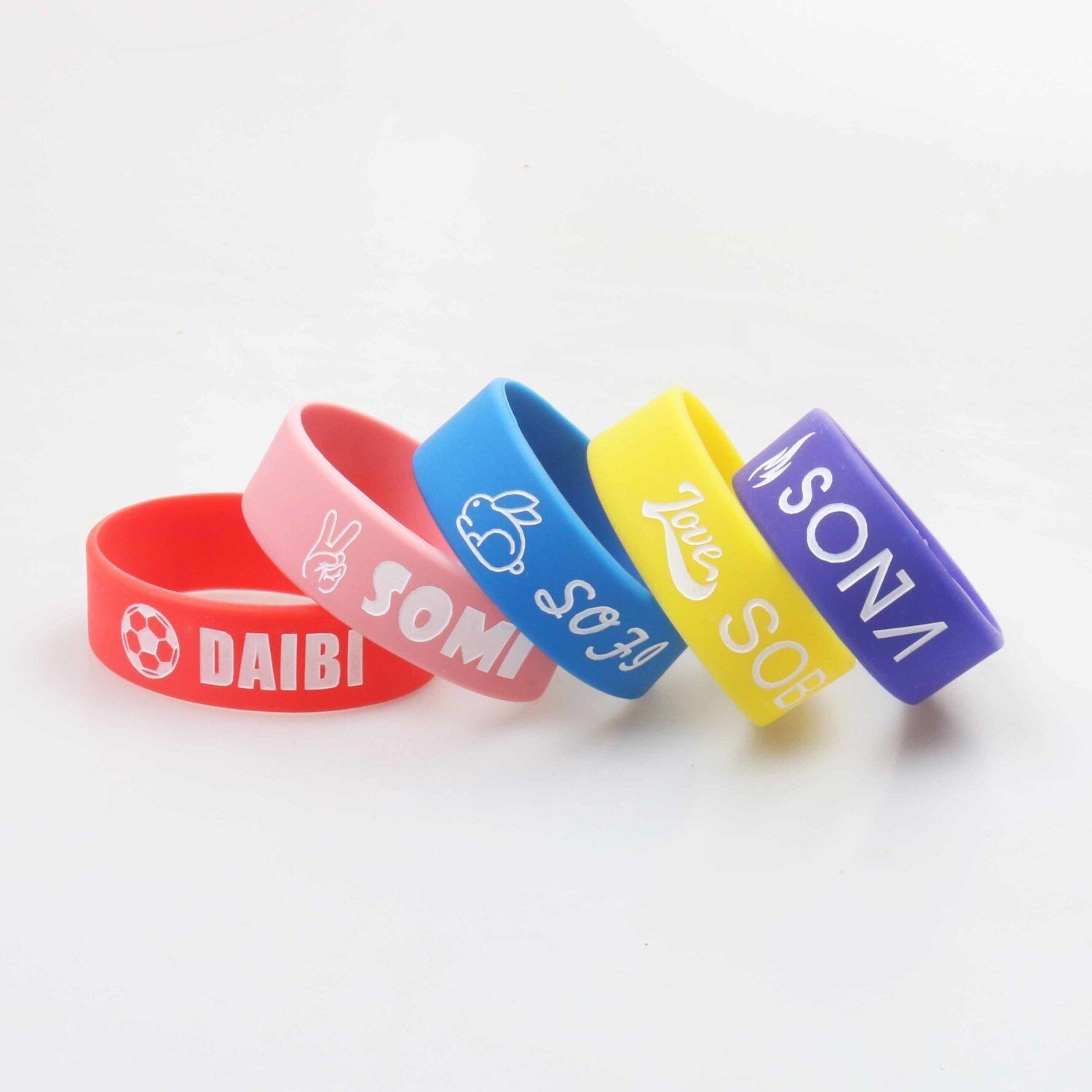 Personalized Custom Silicone Rubber Wristband Bracelets Any Logo Message Text
