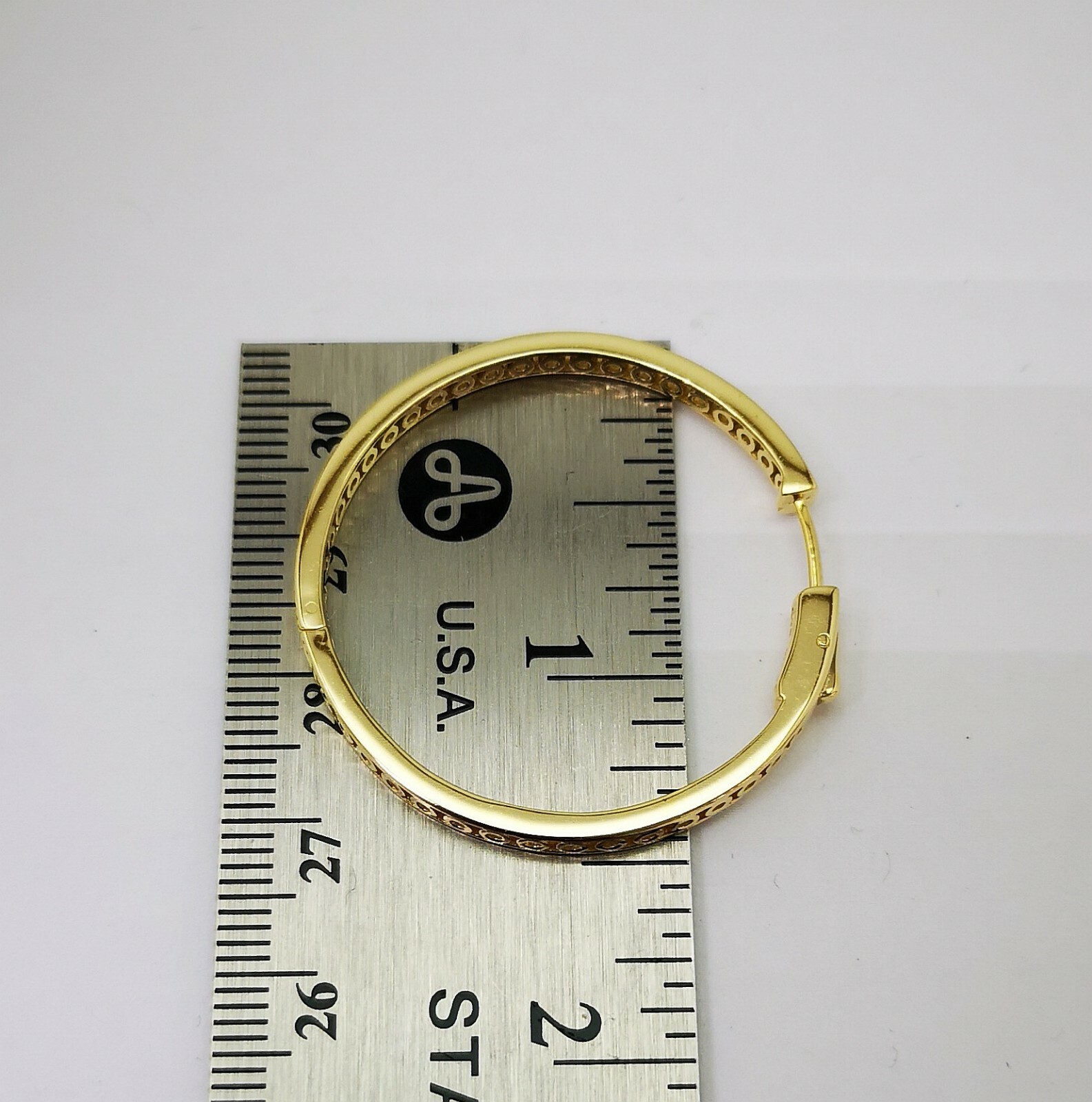 2 Ct Women’s Hoop Earrings Simulated Lab Diamond in 14K Solid Gold Plated Silver
