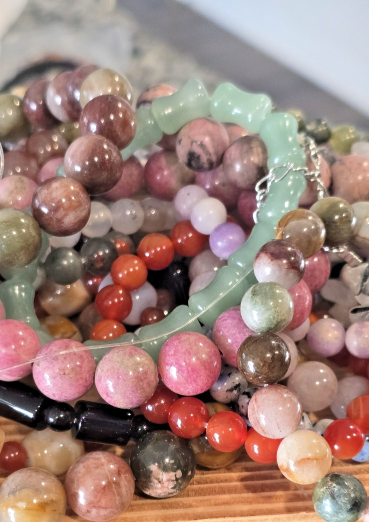 Genuine Crystal Stretch Bracelet Set of 3 8mm Round Natural Stone Healing Bead