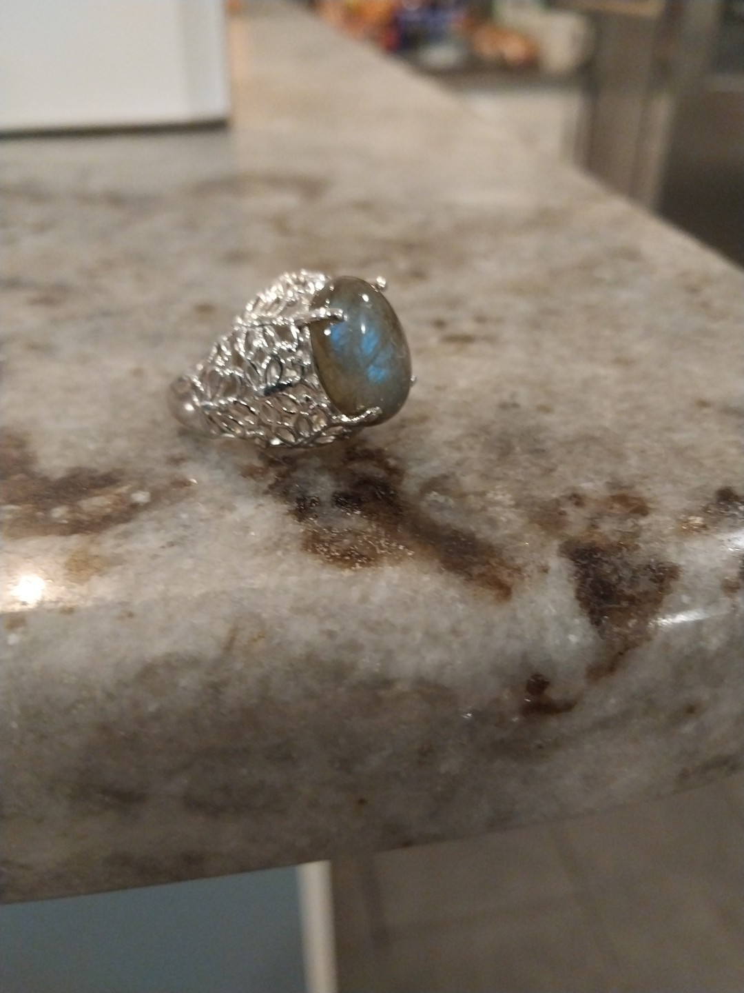 Karis Malagasy Labradorite Butterfly Ring in Platinum Bond (Size 6.0) 10.50 ctw