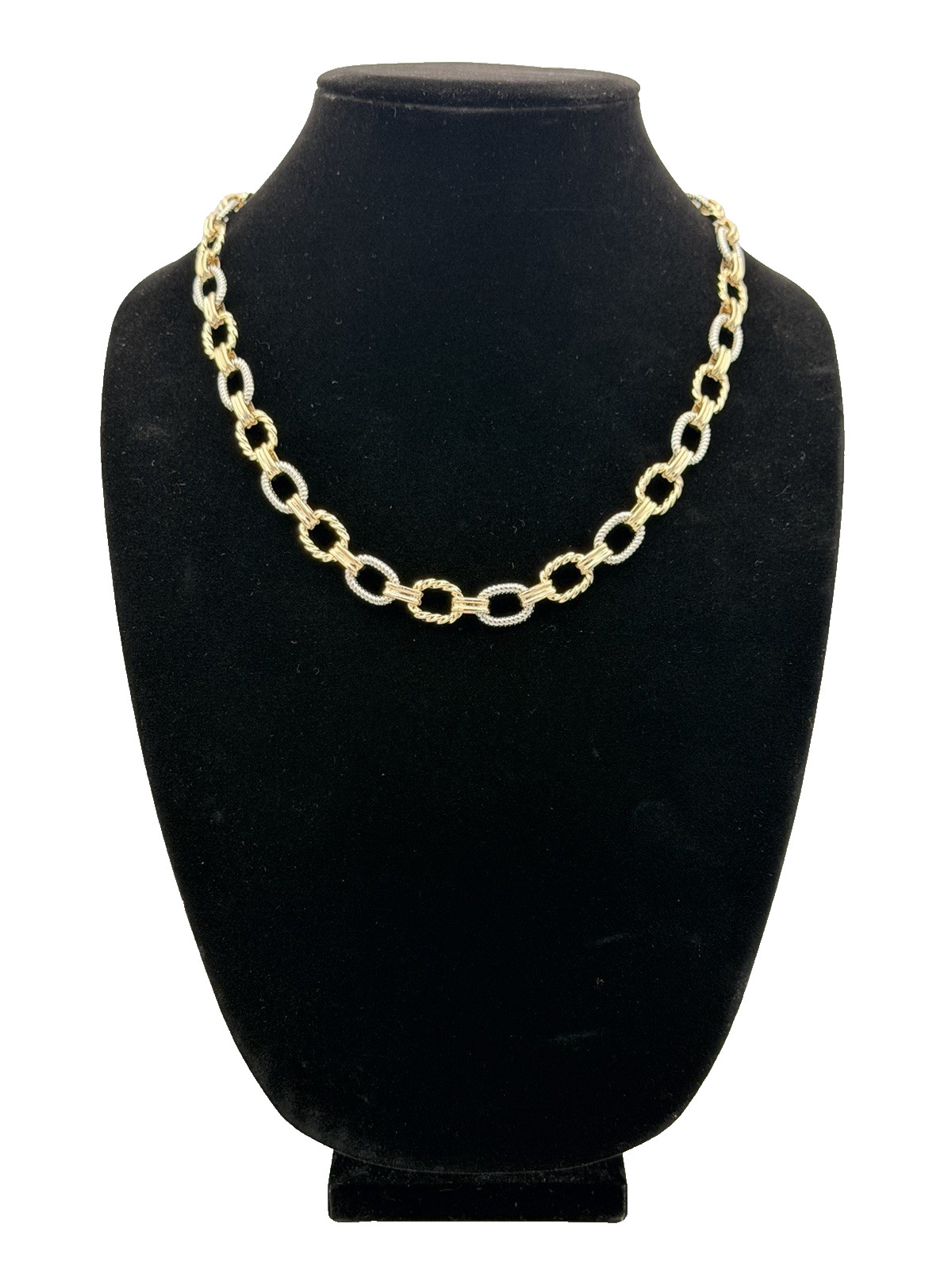 New Yellow & White Gold-Filled 18-20″ Adjustable Rounded Link Necklace
