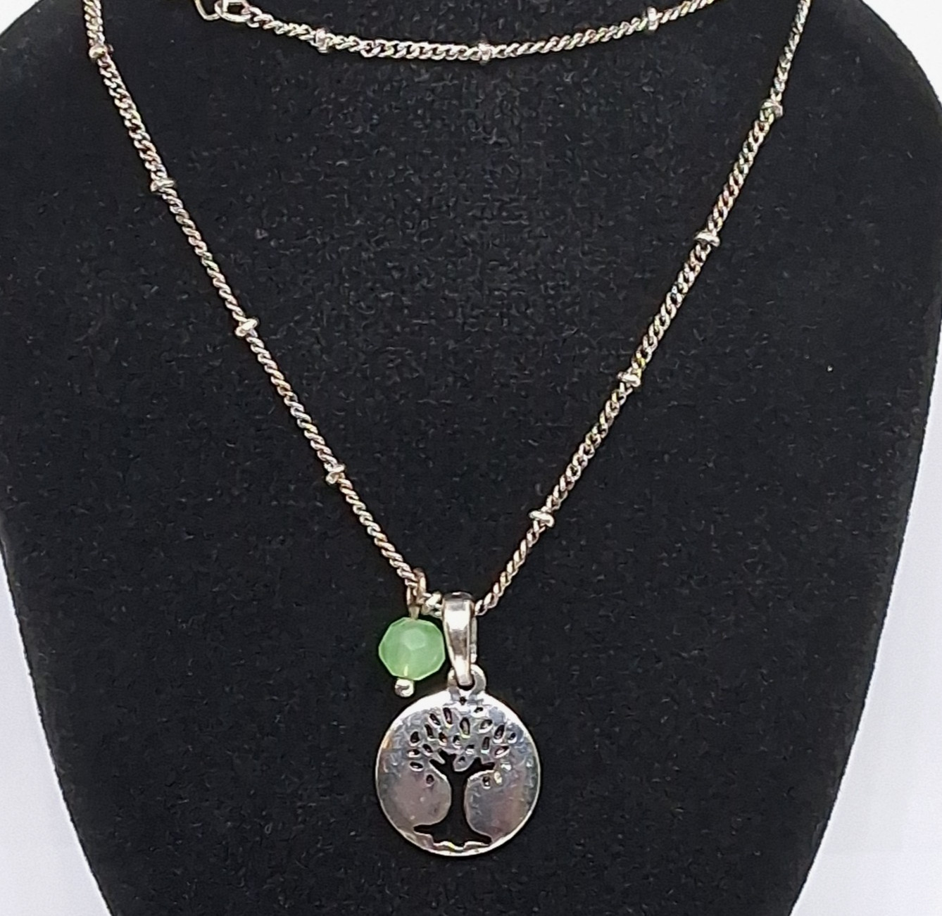 Silver Tone 18 Inch Chain with Small tree of Life Cut out Medallion Pendant