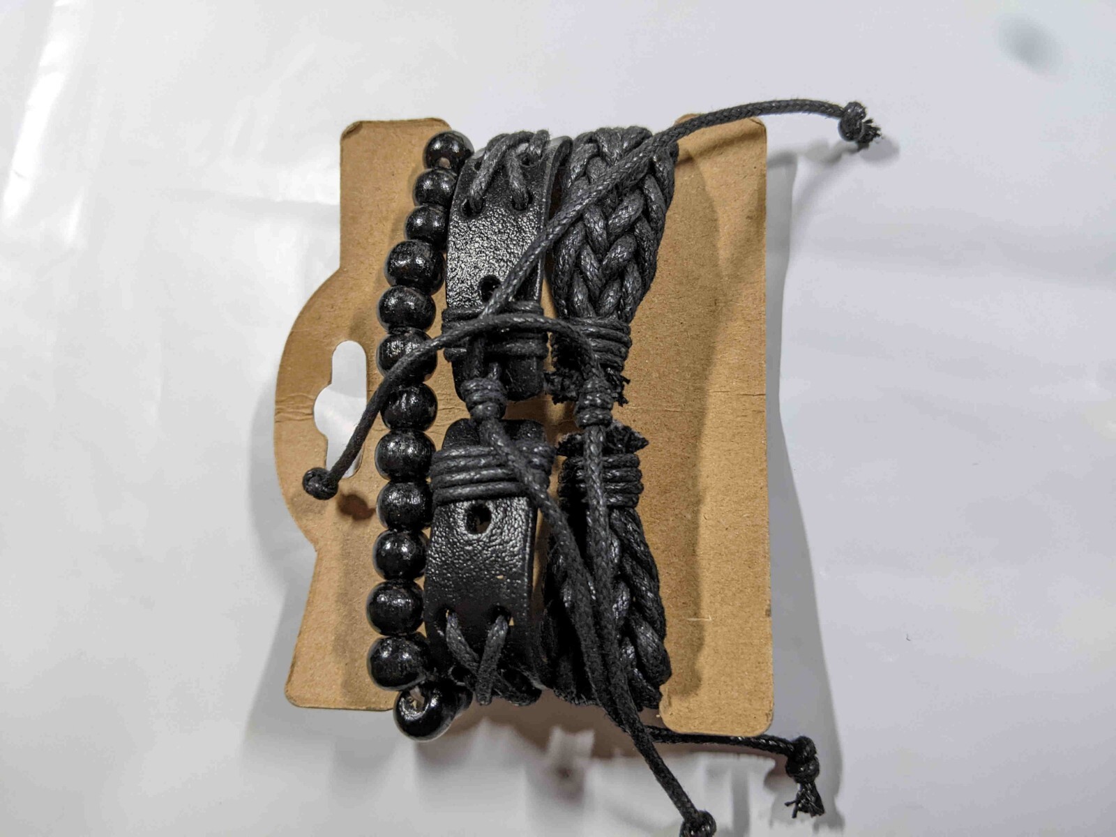Leather bracelets in set 3 or 4 OR 5 Black and Brown