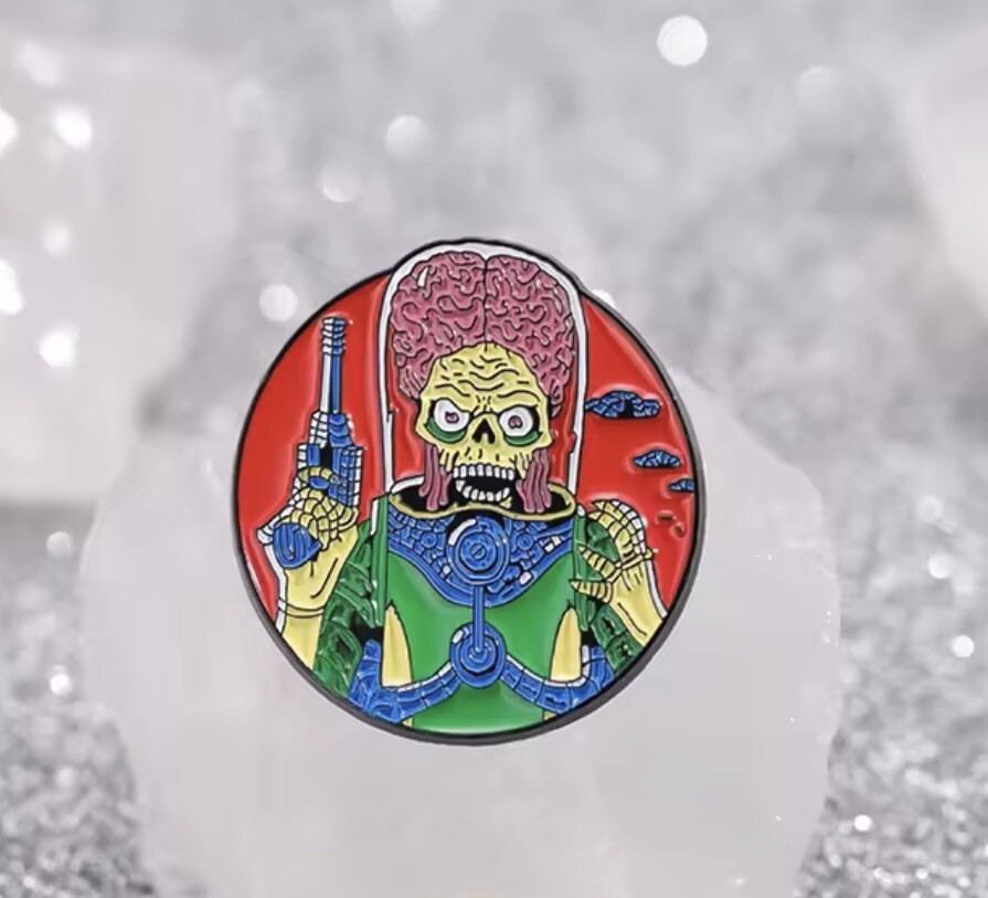 Mars Attacks Alien Style Pin Rubber Pin Backer Alien Brooch Nostalgic Enamel Pin