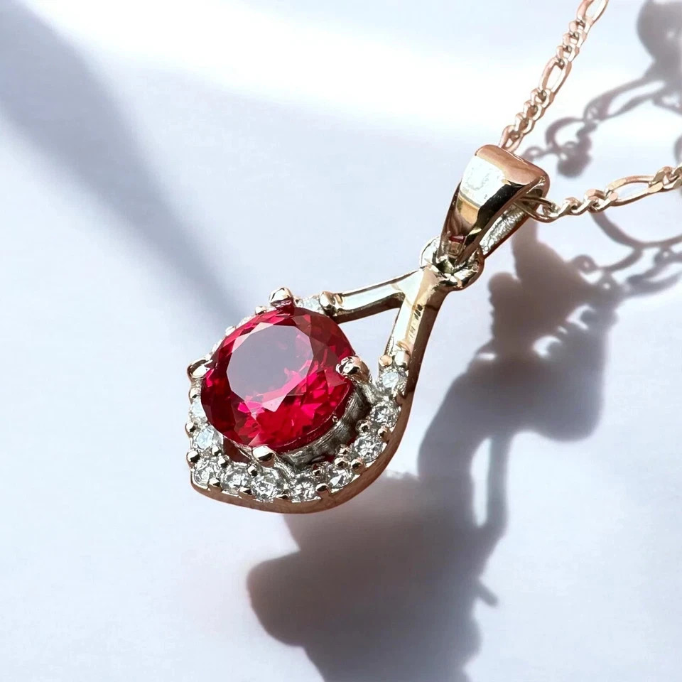 Certified 13 Ct Natural Red Ruby Loose Gemstone Pendant In 925 Silver