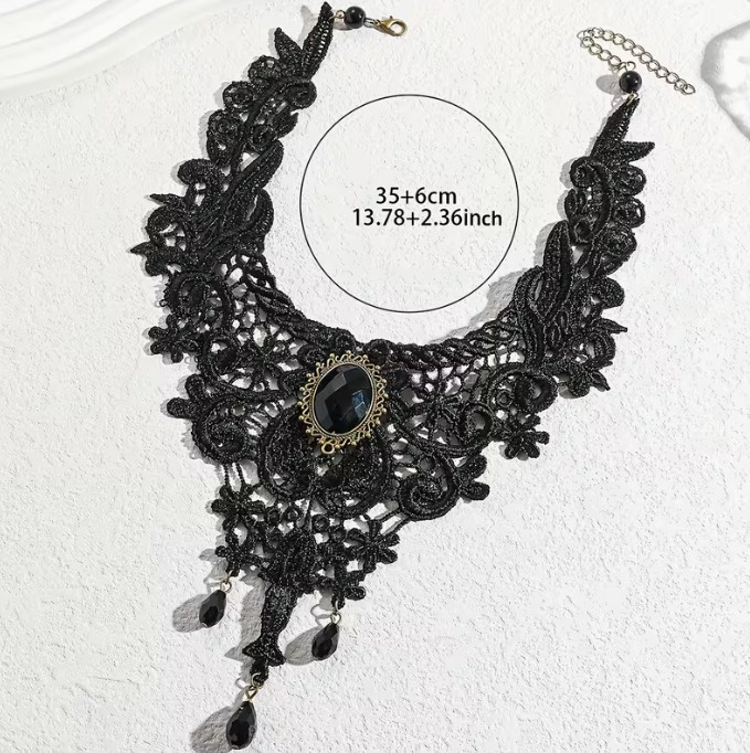Gothic Lace Hollow Choker Stylish Black Necklace for Women Ideal for PartiesGift