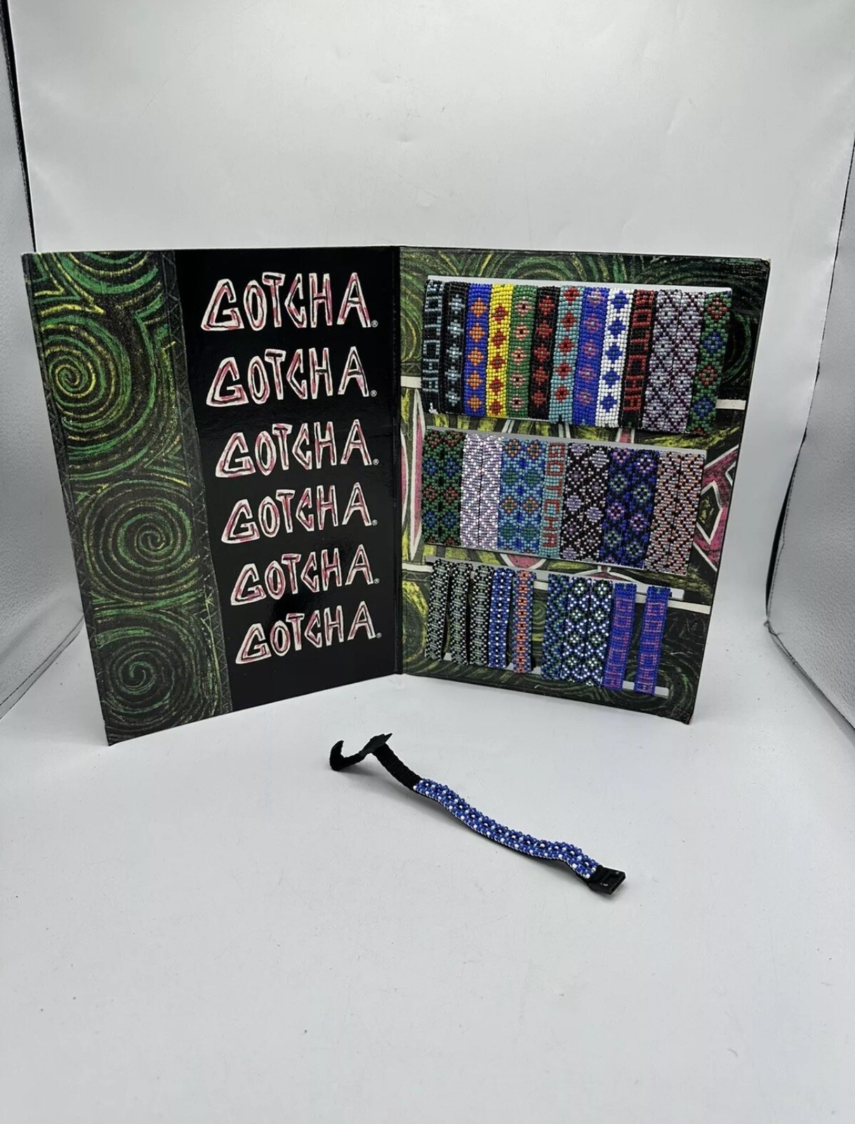 Gotcha Bracelet Adult Vtg 90s Surf Skate Braided Wrap Multi Color