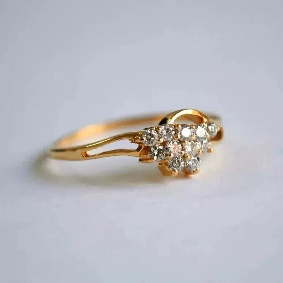 2 Ct Round Cut Simulated Diamond Women’s Engagement Ring 14K Yellow Gold Plated