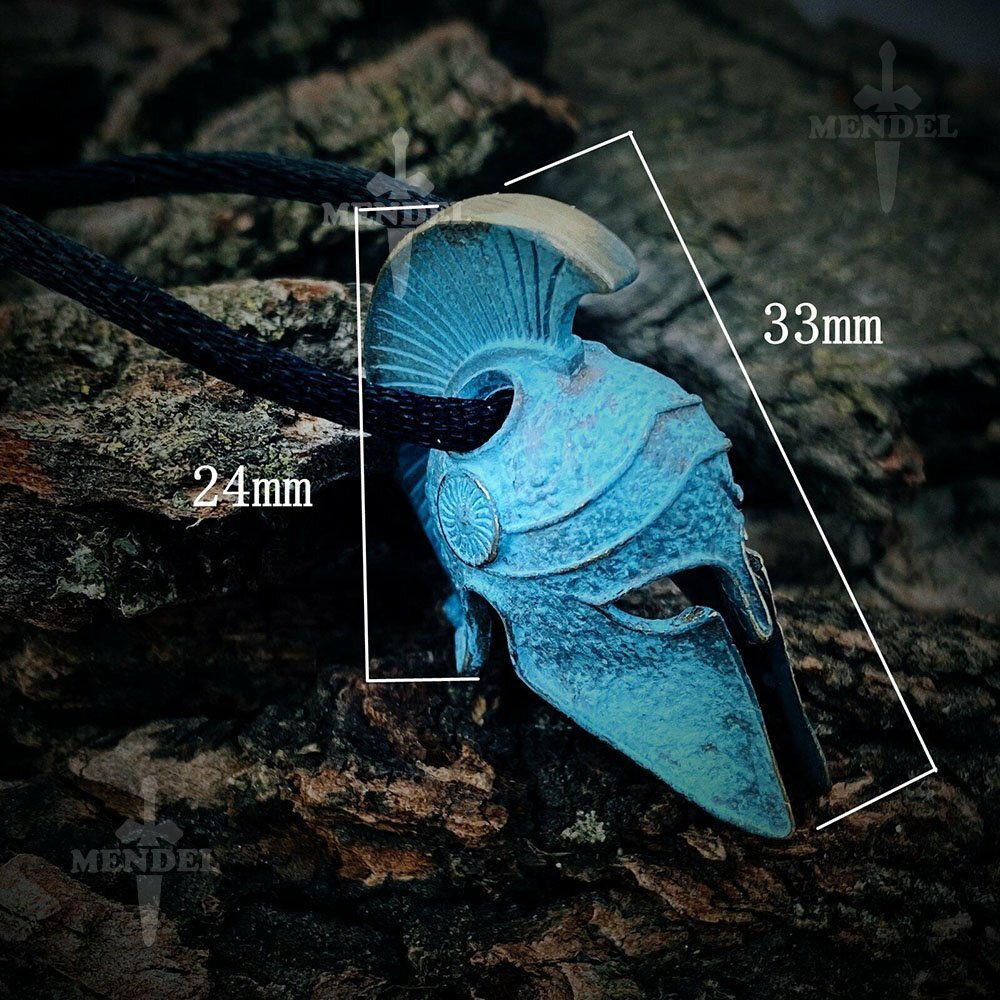 MENDEL Cool Mens Copper Ancient Roman Spartan Helmet Pendant Necklace For Men